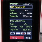 The following screen displays a profile we had set for a 5S LiPo pack we had used during our test sessions of the charger so it can be identified and selected quickly and easily for charging, cycling or discharging.