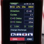 When cycling, you can again navigate between any battery profiles that have been saved as well as vary the charge or discharge currents, waste time and direction of the cycle.