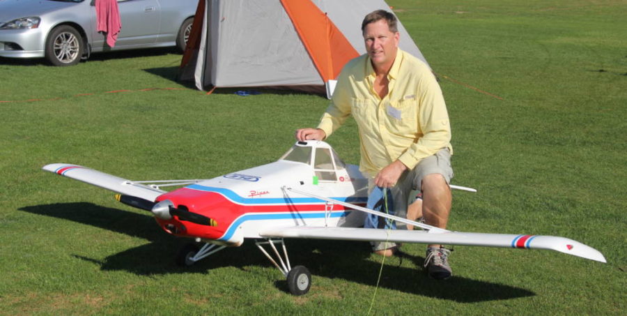 Marc Simmons made the trip from Oviedo, Florida and did a lot of towing with his Hangar-9 33 percent Piper Pawnee.