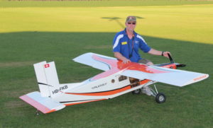 This is me feeling particularly cool after Jeremy Hartman from The Model Box in Hoover, Alabama let me fly his Top Models Pilatus Porter with a turbo prop engine.